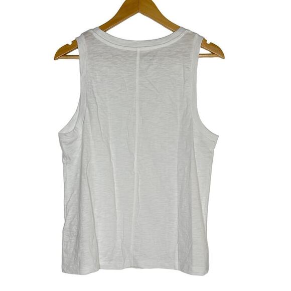 J. Crew Girlfriend Tank Top Sleeveless Crew Neck 100% Cotton White NWT Medium - Picture 4 of 10